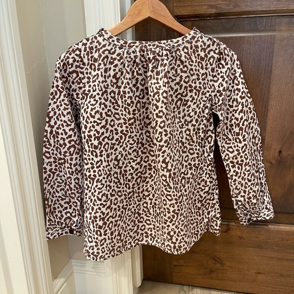 J. Crew animal print linen top 3/4 sleeve - Picture 2 of 8